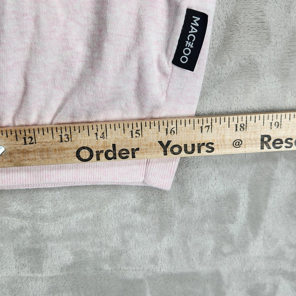 Maceoo Polo Shirt Mens Medium Pink 1/4 Zip Italian Cotton Knit Short Sleeve - Picture 12 of 12